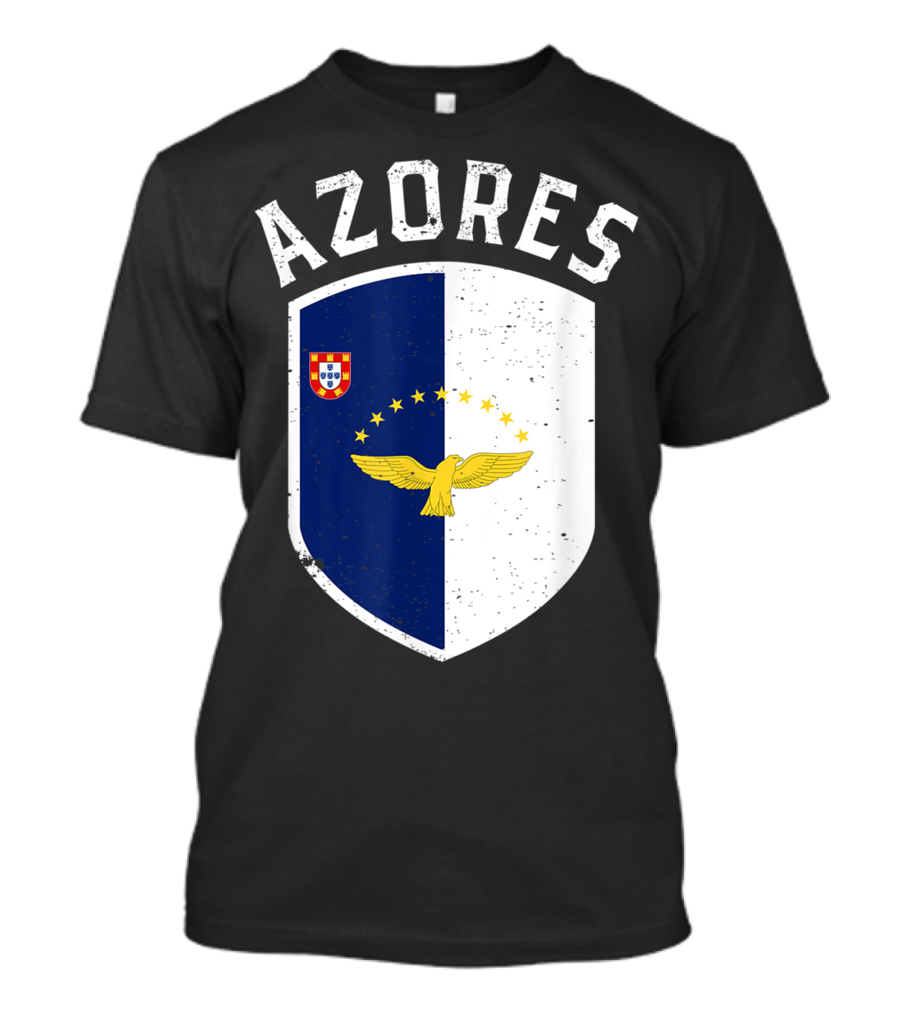 AZORES Portuguese Flag Emblem Eagle Stars Crest T-Shirt