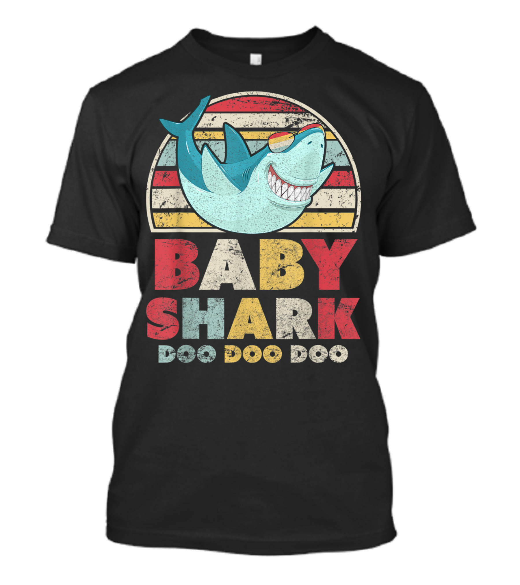 Retro Baby Shark Doo Doo Doo With Cool Sunglasses T-Shirt
