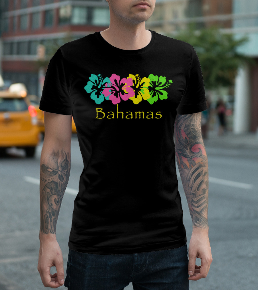 Bahamas Tropical Beach Hibiscus Travel Surf T-Shirt