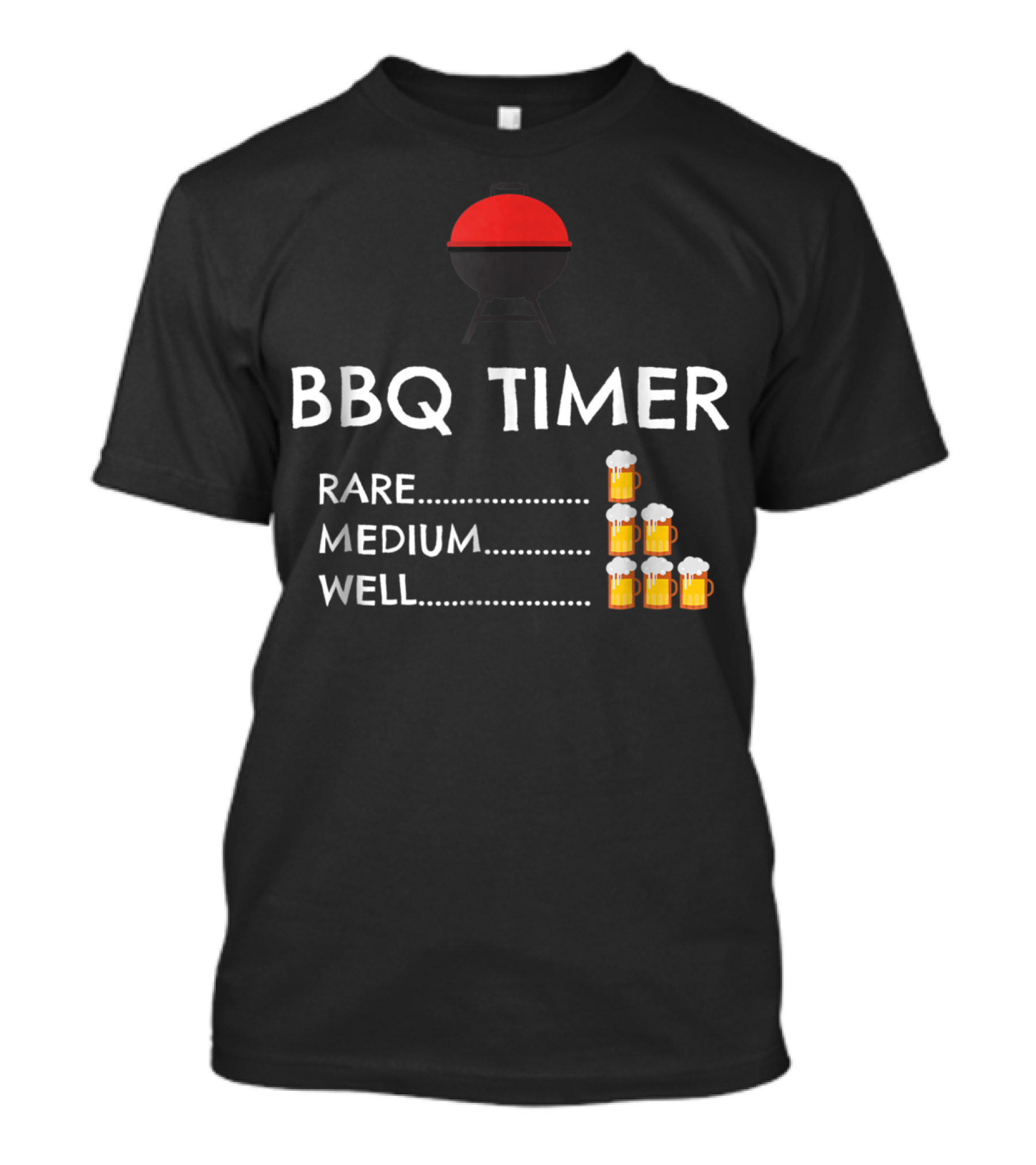 BBQ Timer Rare Medium Well Barbecue Grilling Funny Grill Beer T-Shirt