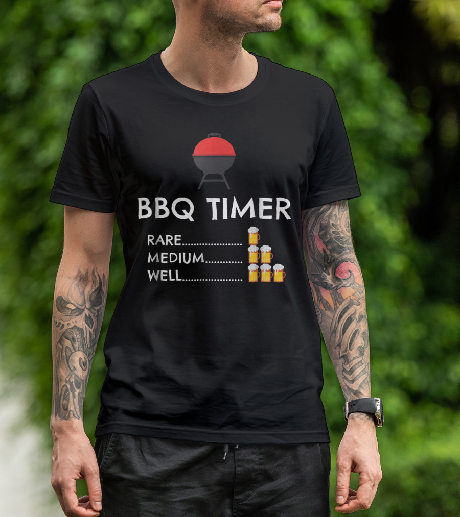 BBQ Timer Rare Medium Well Barbecue Grilling Funny Grill Beer T-Shirt