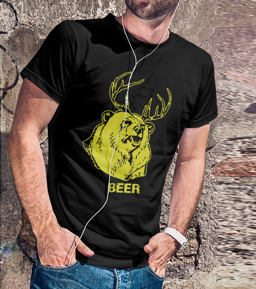 Bear With Deer Antlers Equals Beer T-Shirt