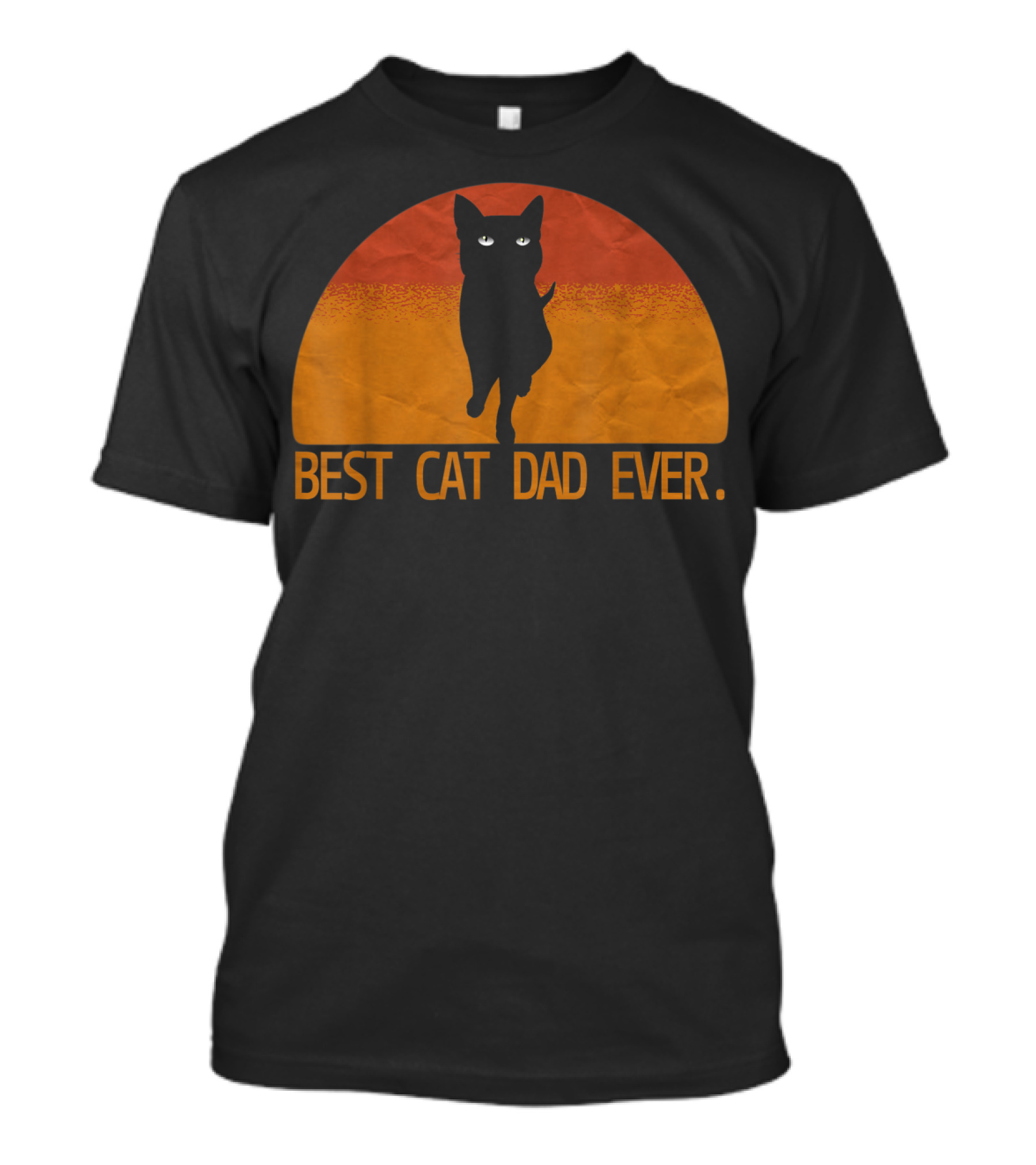 Best Cat Dad Ever Vintage Sunset T-Shirt