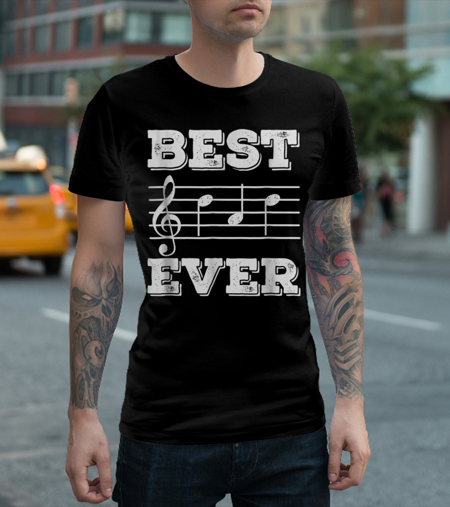 Best Ever Music Note Bold Underline Dark T-Shirt
