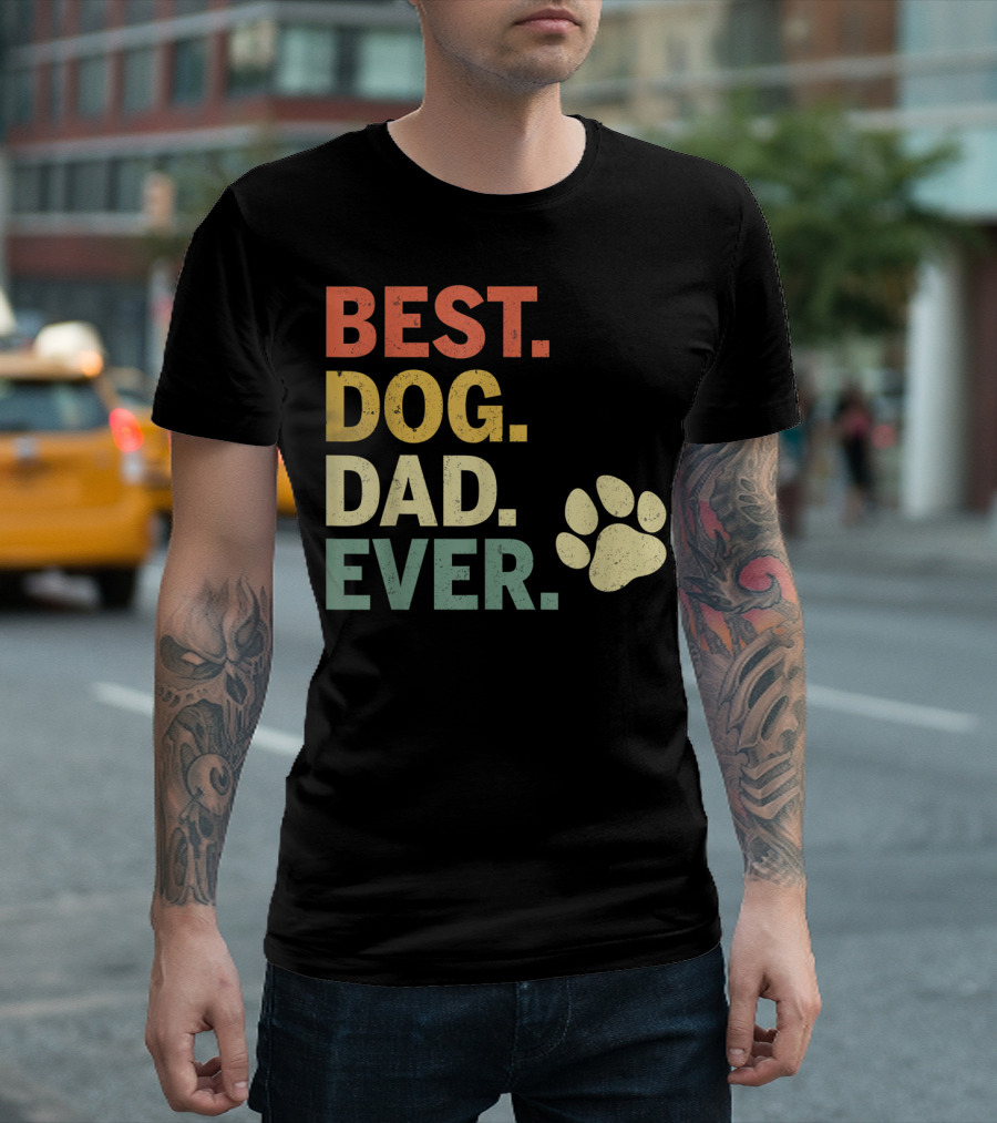 Best Dog Dad Ever Paw T-Shirt