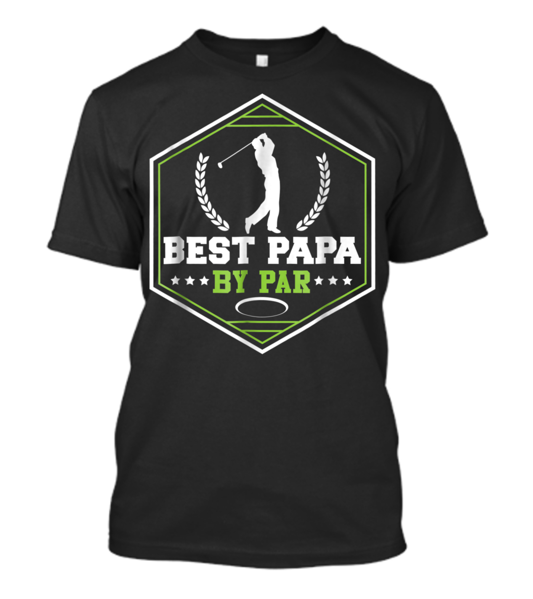 Best Papa By Par Golf Swing Laurel Wreath Funny Golf T-Shirt
