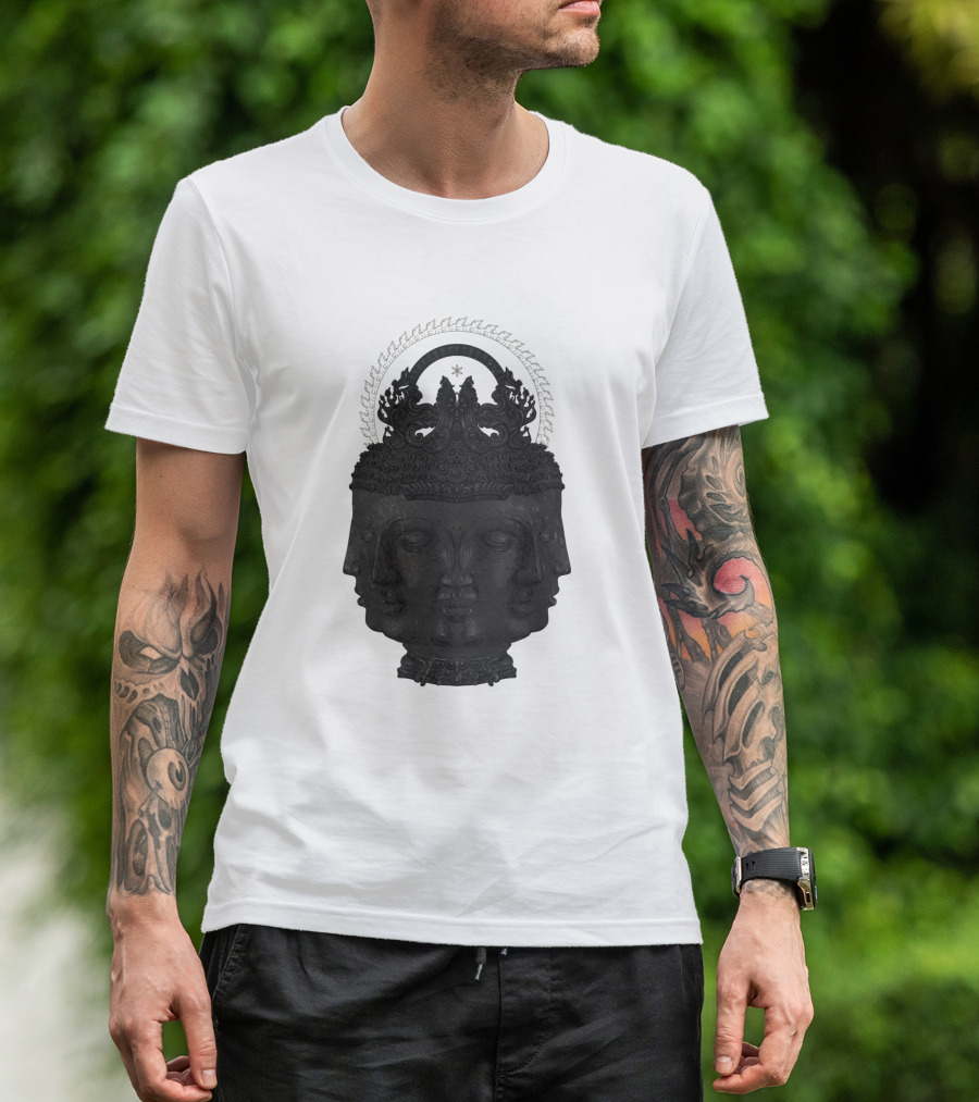 9Face Buddha Multi-Heads Divine Serenity T-Shirt