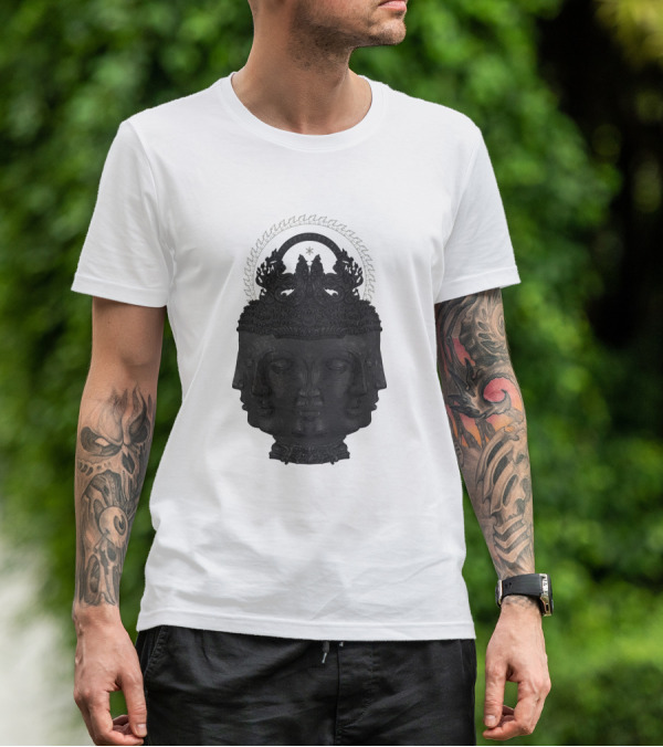 9Face Buddha Multi-Heads Divine Serenity T-Shirt