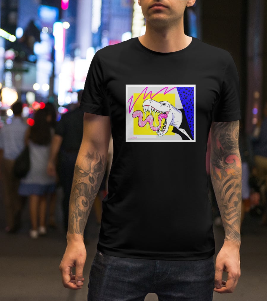 '80's Babe Neon Dinosaur Art' T-Shirt