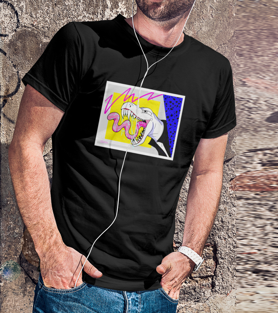 '80's Babe Neon Dinosaur Art' T-Shirt