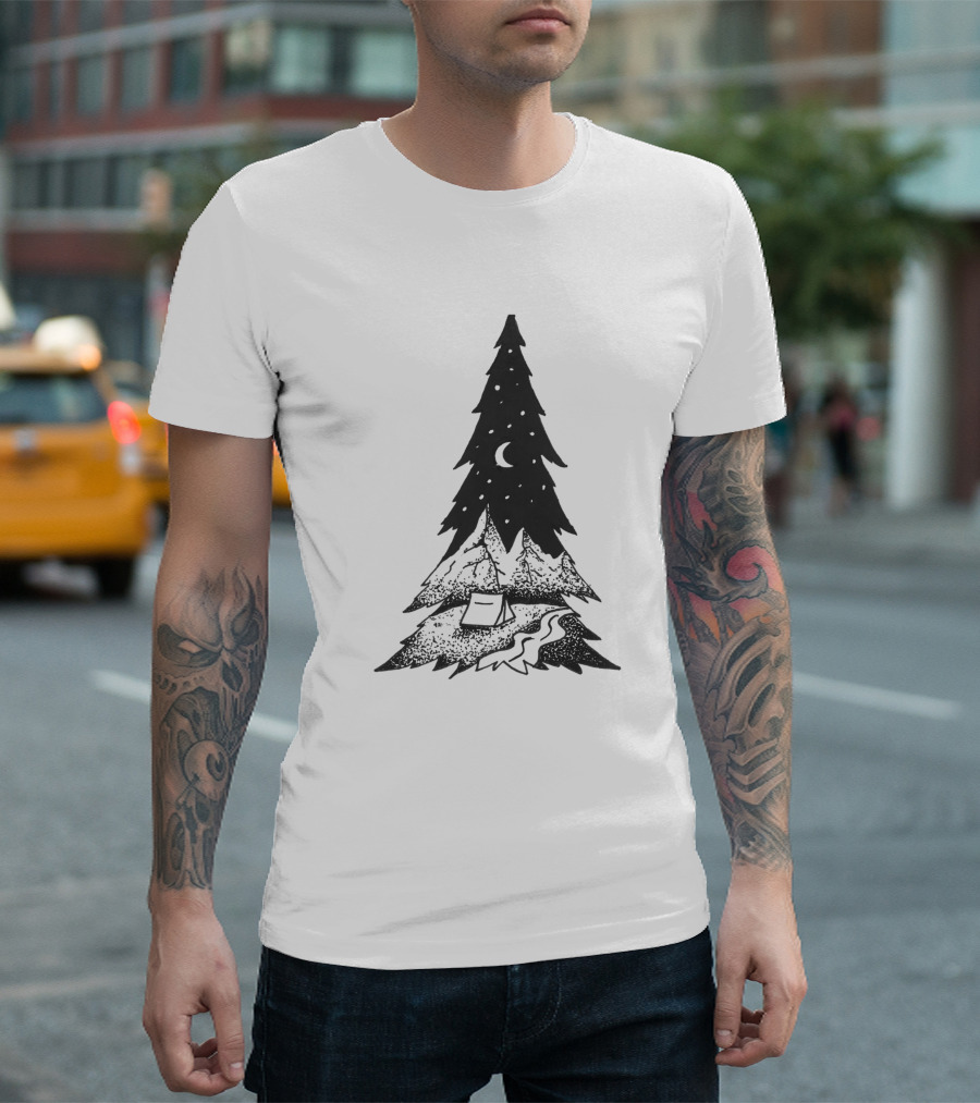 Adventurer 23651 Night Sky and Forest Camping Scene T-Shirt