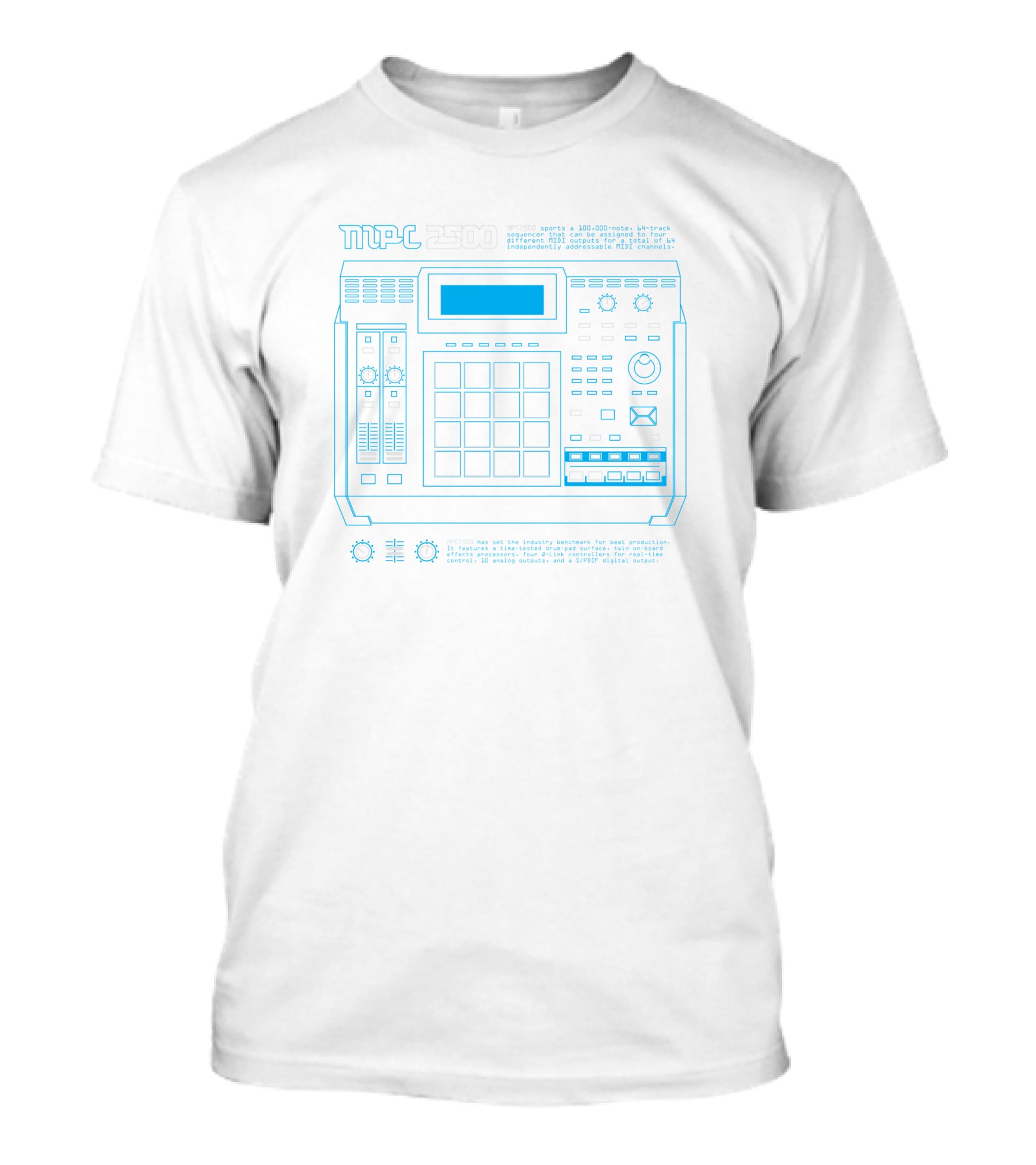 MPC 2500 Akai Drum Machine Blueprint Music Production 143143 T-Shirt