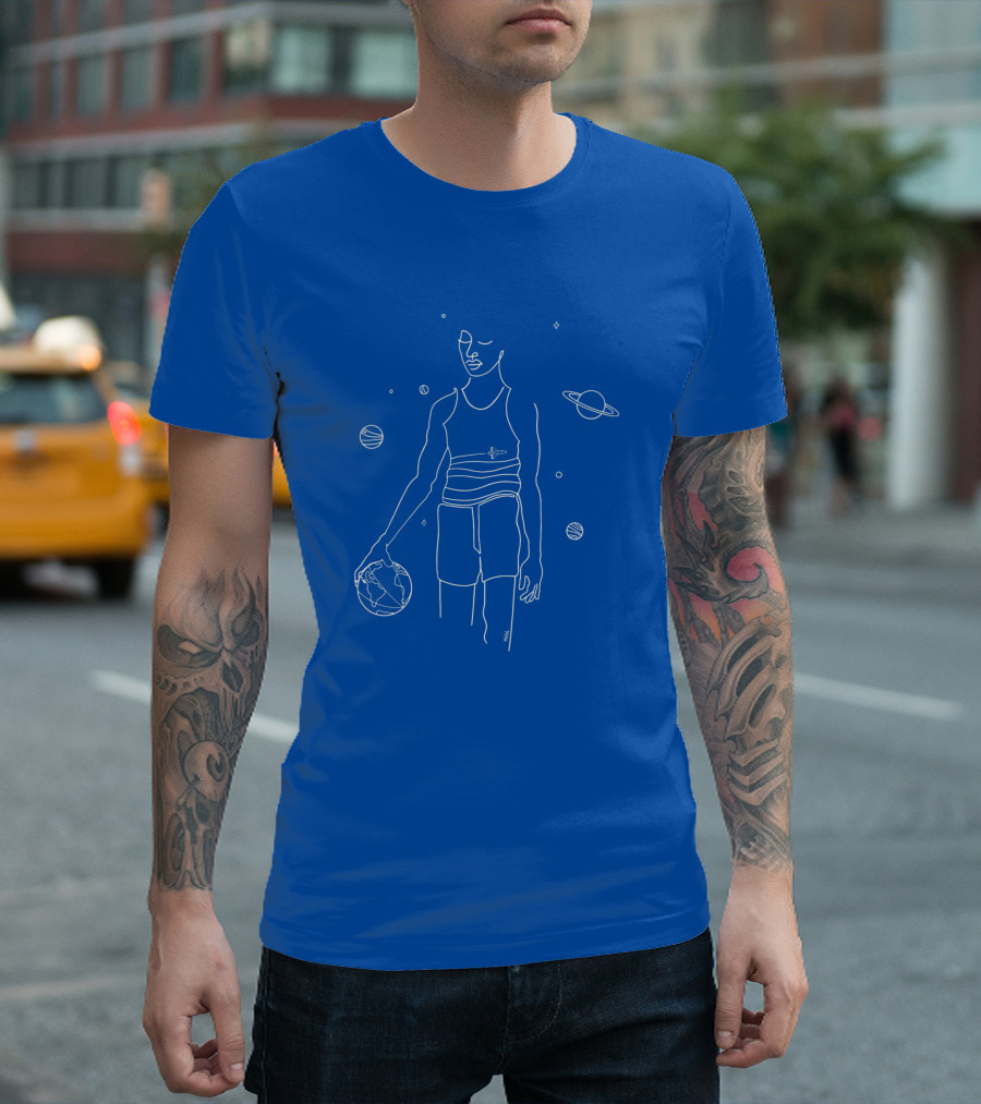 All Star Game 1152888 Planetary Basketball Line T-Shirt