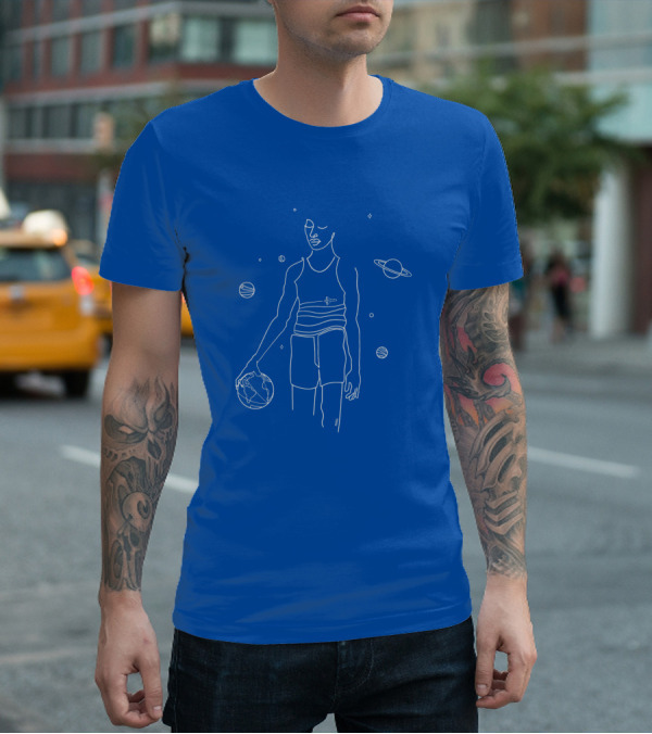 All Star Game 1152888 Planetary Basketball Line T-Shirt