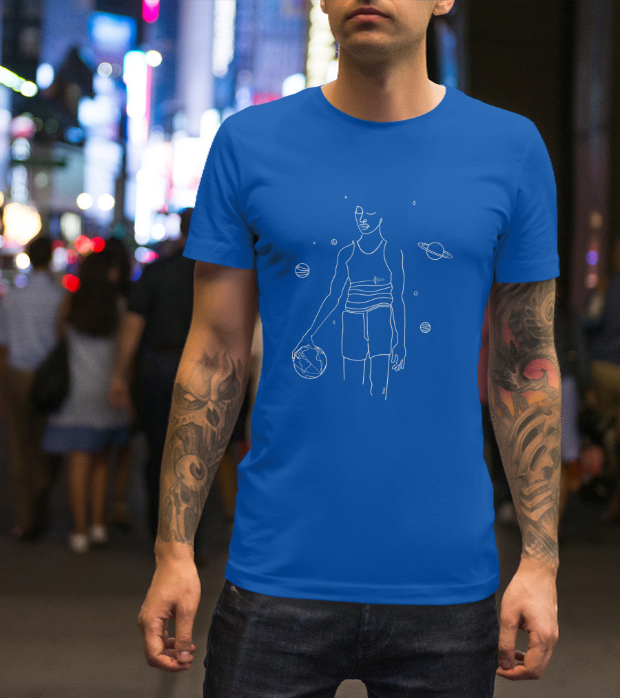 All Star Game 1152888 Planetary Basketball Line T-Shirt
