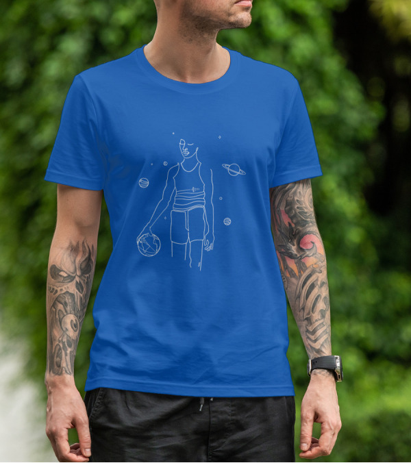 All Star Game 1152888 Planetary Basketball Line T-Shirt