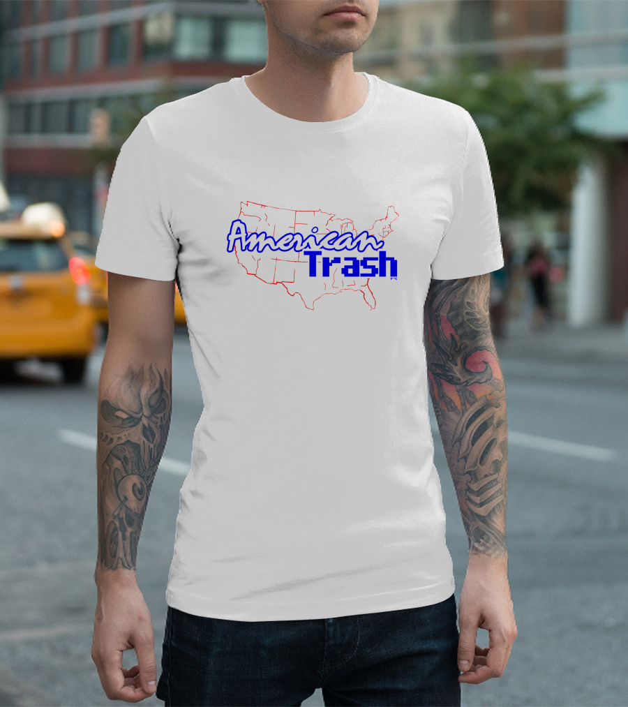 American Trash Map Outline T-Shirt