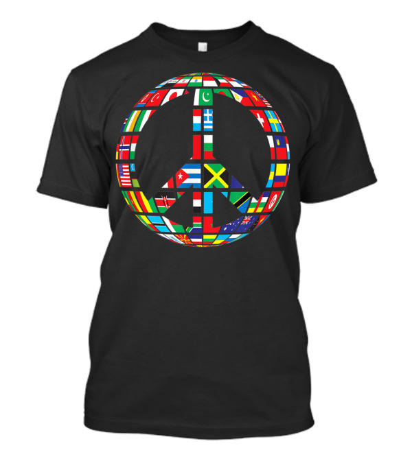 International Flag Peace Symbol Multicultural Unity T-Shirt