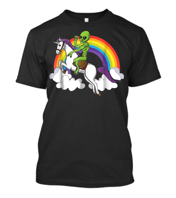Alien Riding Unicorn T-Shirt