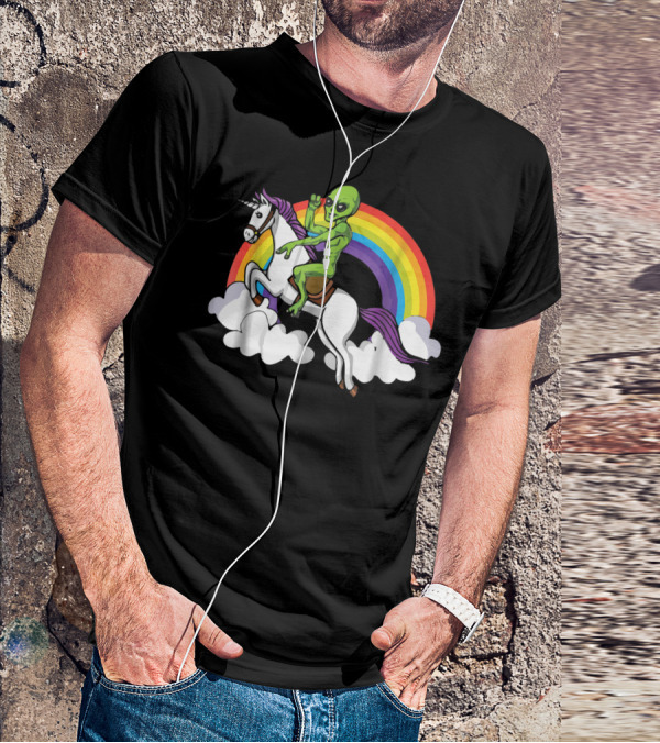 Alien Riding Unicorn T-Shirt