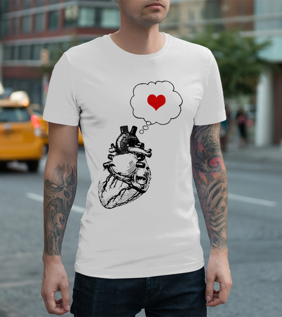 Anatomical Heart With Red Love Symbol Valentine T-Shirt
