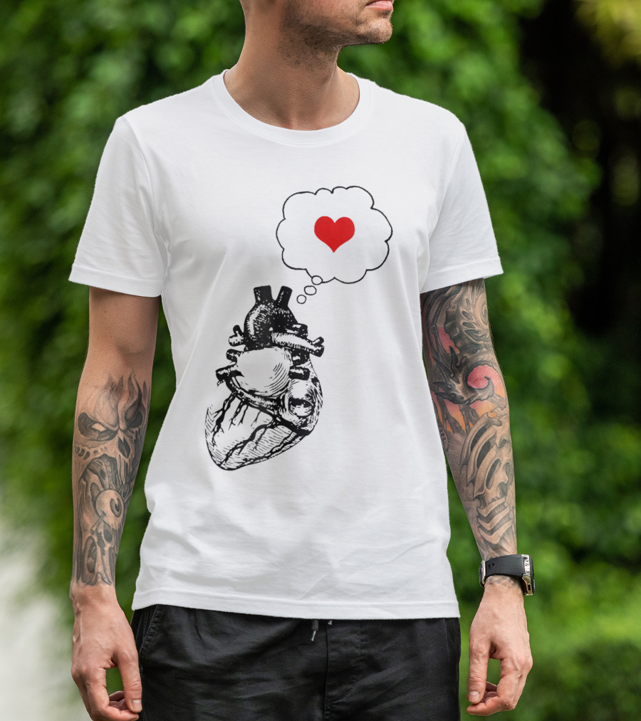 Anatomical Heart With Red Love Symbol Valentine T-Shirt