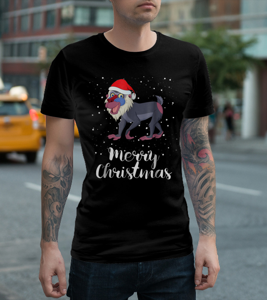 Merry Christmas Baboon Funny Family Group Matching T-Shirt