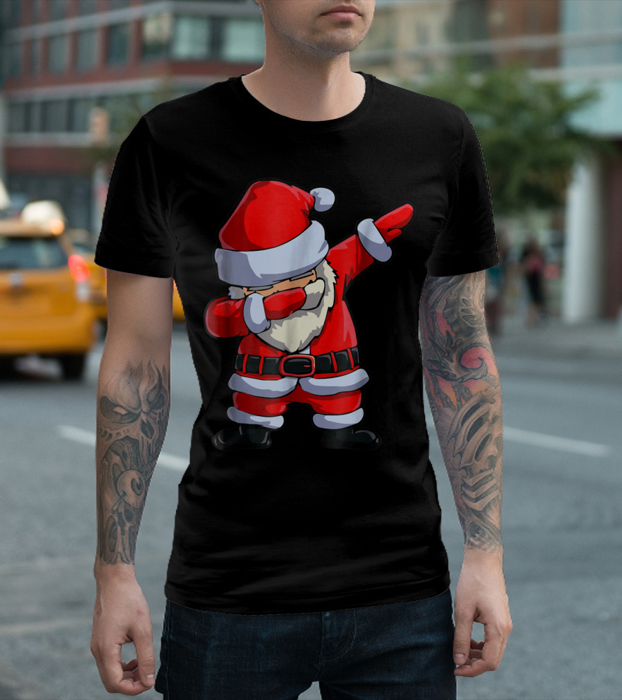 Christmas Dabbing Santa Kids Xmas Tees9 Iconic Festive Dance Motif T-Shirt