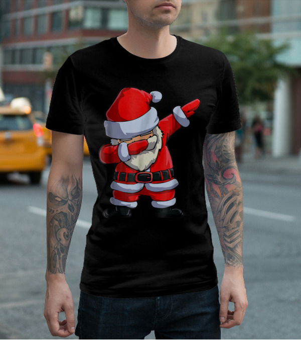 Christmas Dabbing Santa Kids Xmas Tees9 Iconic Festive Dance Motif T-Shirt