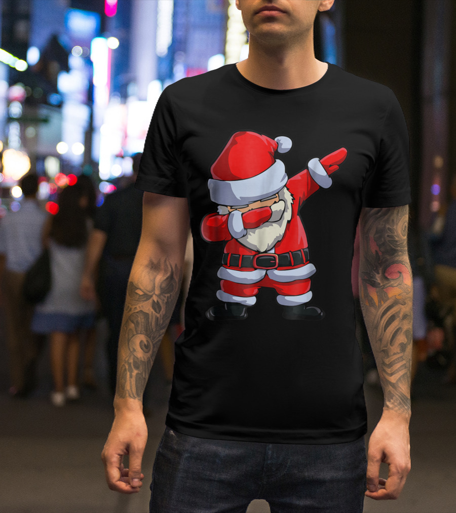 Christmas Dabbing Santa Kids Xmas Tees9 Iconic Festive Dance Motif T-Shirt