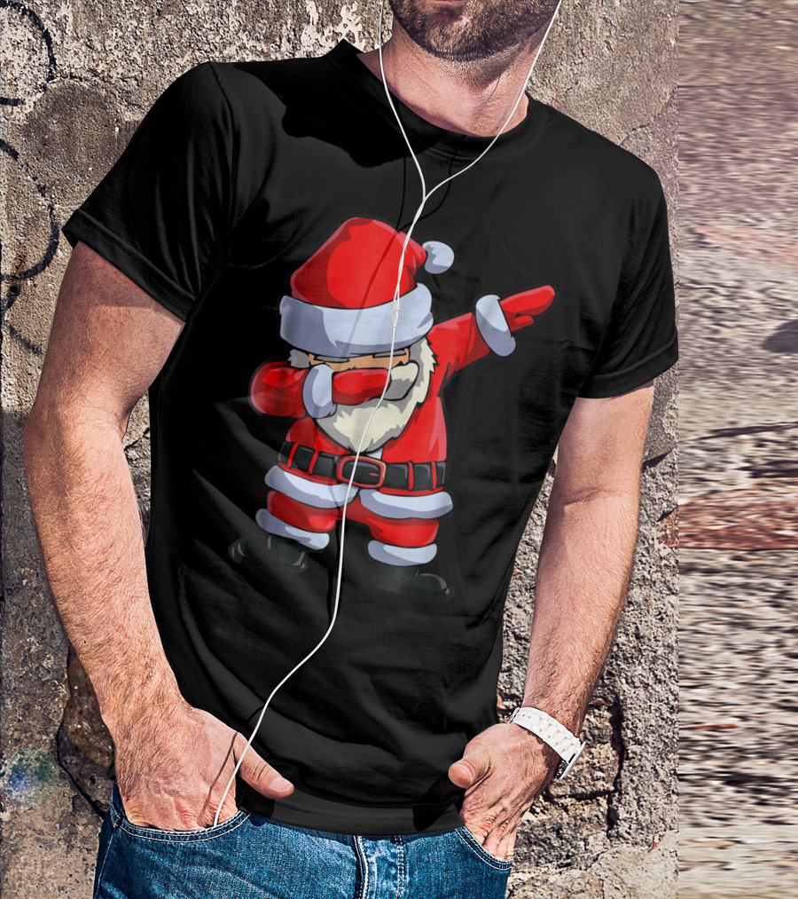 Christmas Dabbing Santa Kids Xmas Tees9 Iconic Festive Dance Motif T-Shirt