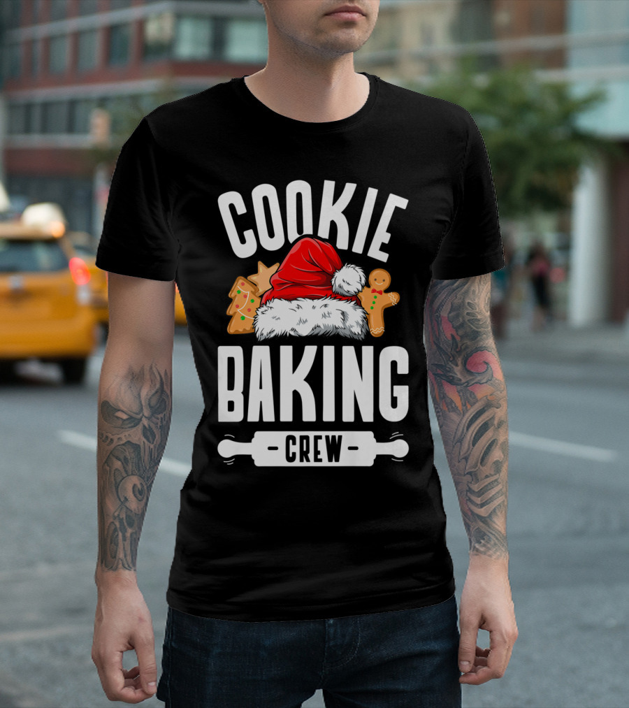 Cookie Baking Crew Christmas Family Gingerbread Team Santa Hat T-Shirt