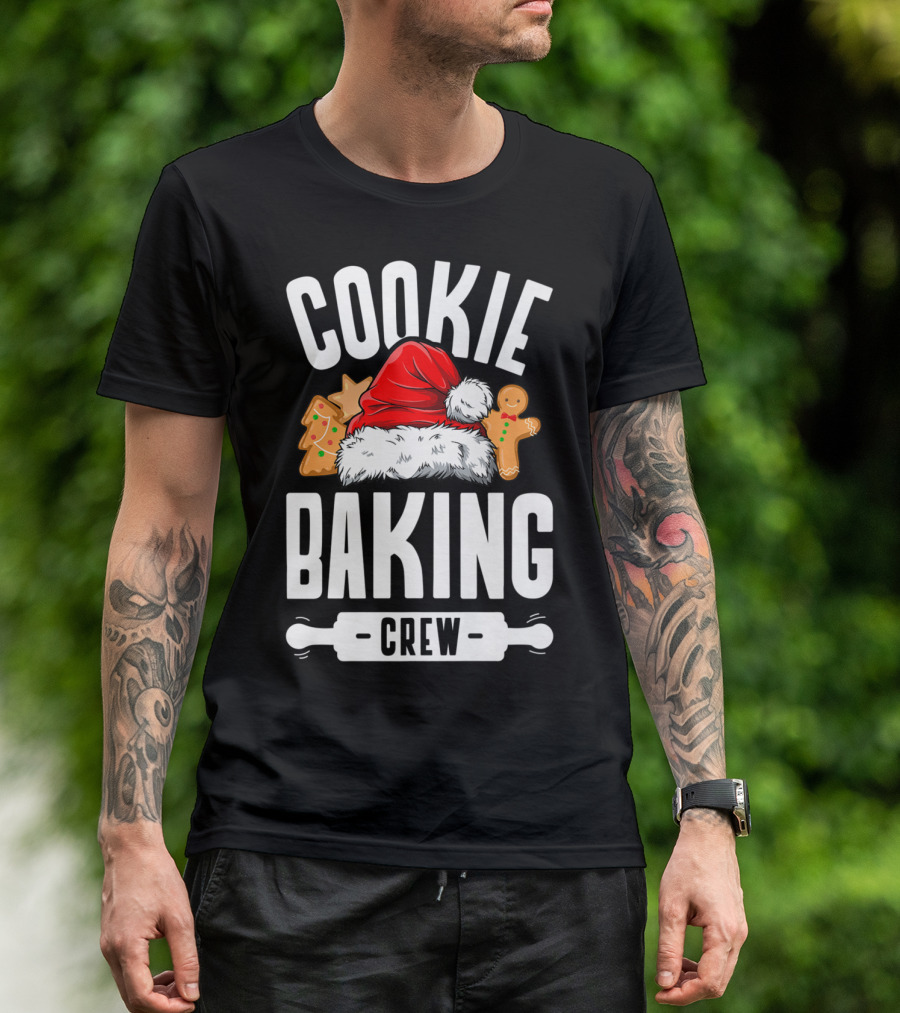 Cookie Baking Crew Christmas Family Gingerbread Team Santa Hat T-Shirt