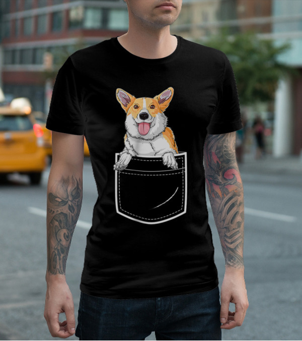 Corgi Puppy In Your Front Pocket For Men T-Shirt