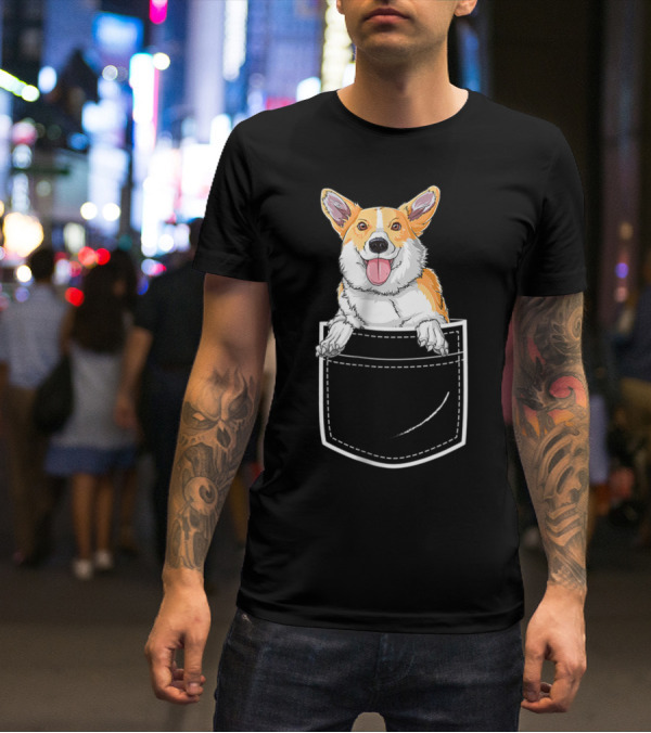 Corgi Puppy In Your Front Pocket For Men T-Shirt