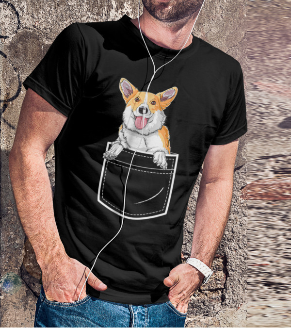 Corgi Puppy In Your Front Pocket For Men T-Shirt