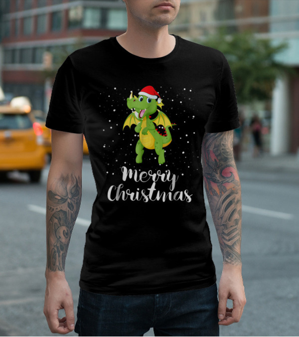 Merry Christmas Dragon Funny Matching Family Group T-Shirt