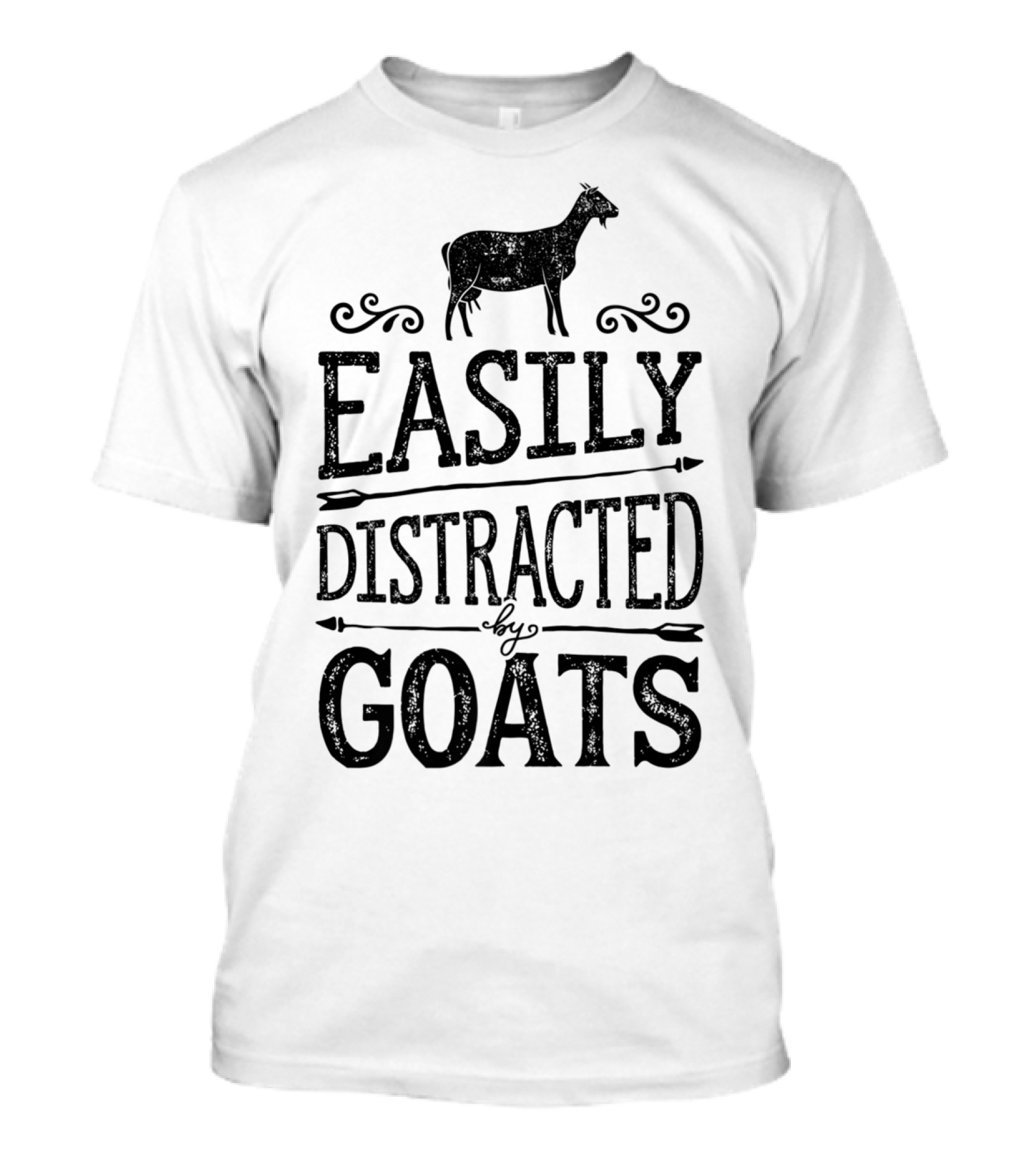 Easily Distracted By Goats Funny Goat Lover T-Shirt