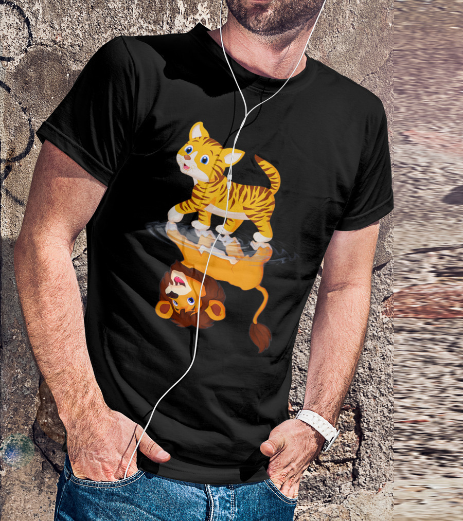Funny Cat Lover Bengal Cat Reflection As Bengal Tiger T-Shirt