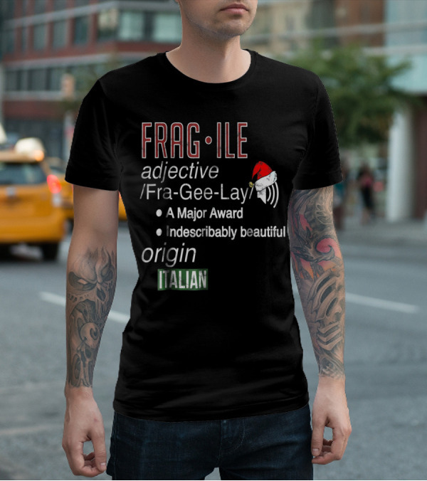 Fragile Fra Gee Lay Italian Major Award Indescribably Beautiful Christmas Santa Hat T-Shirt