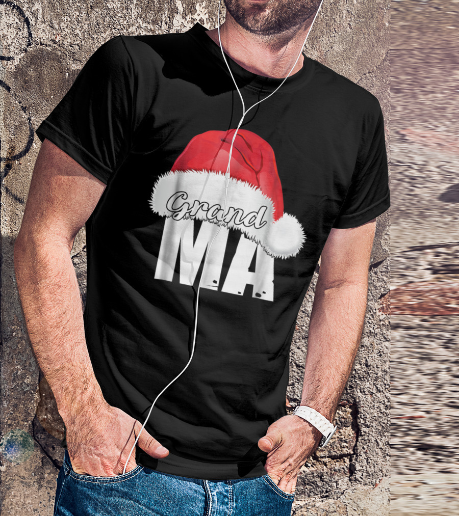 Grandma Christmas Santa Hat Family T-Shirt