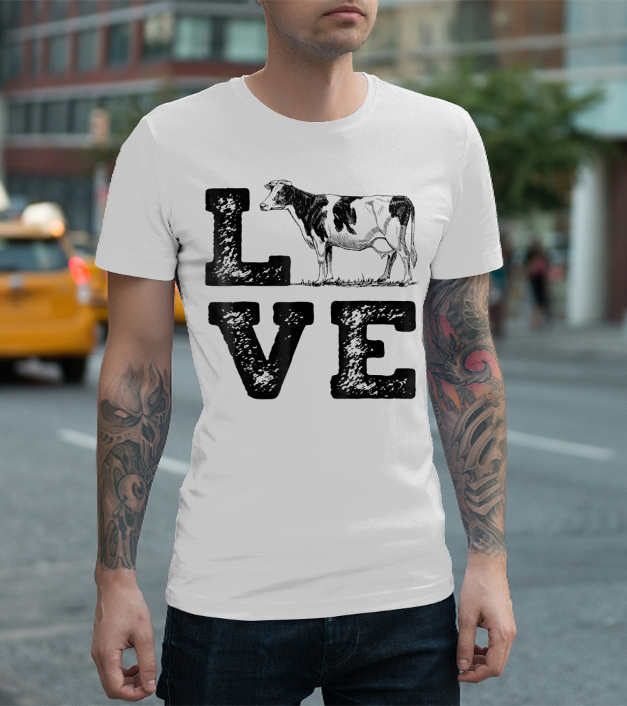 LOVE Cows Cow Lovers Farm Girls Women Farmer T-Shirt