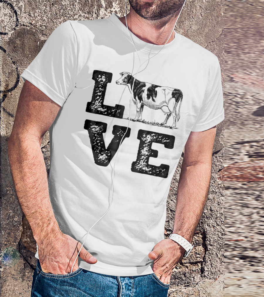 LOVE Cows Cow Lovers Farm Girls Women Farmer T-Shirt