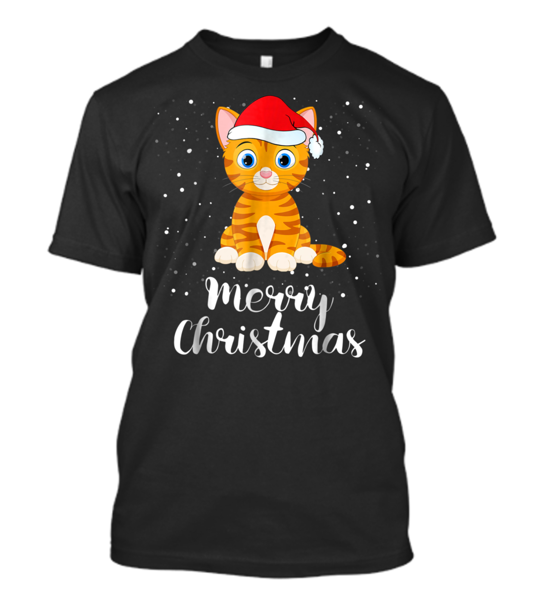 Merry Christmas Cat Funny Christmas Matching Family Group T-Shirt