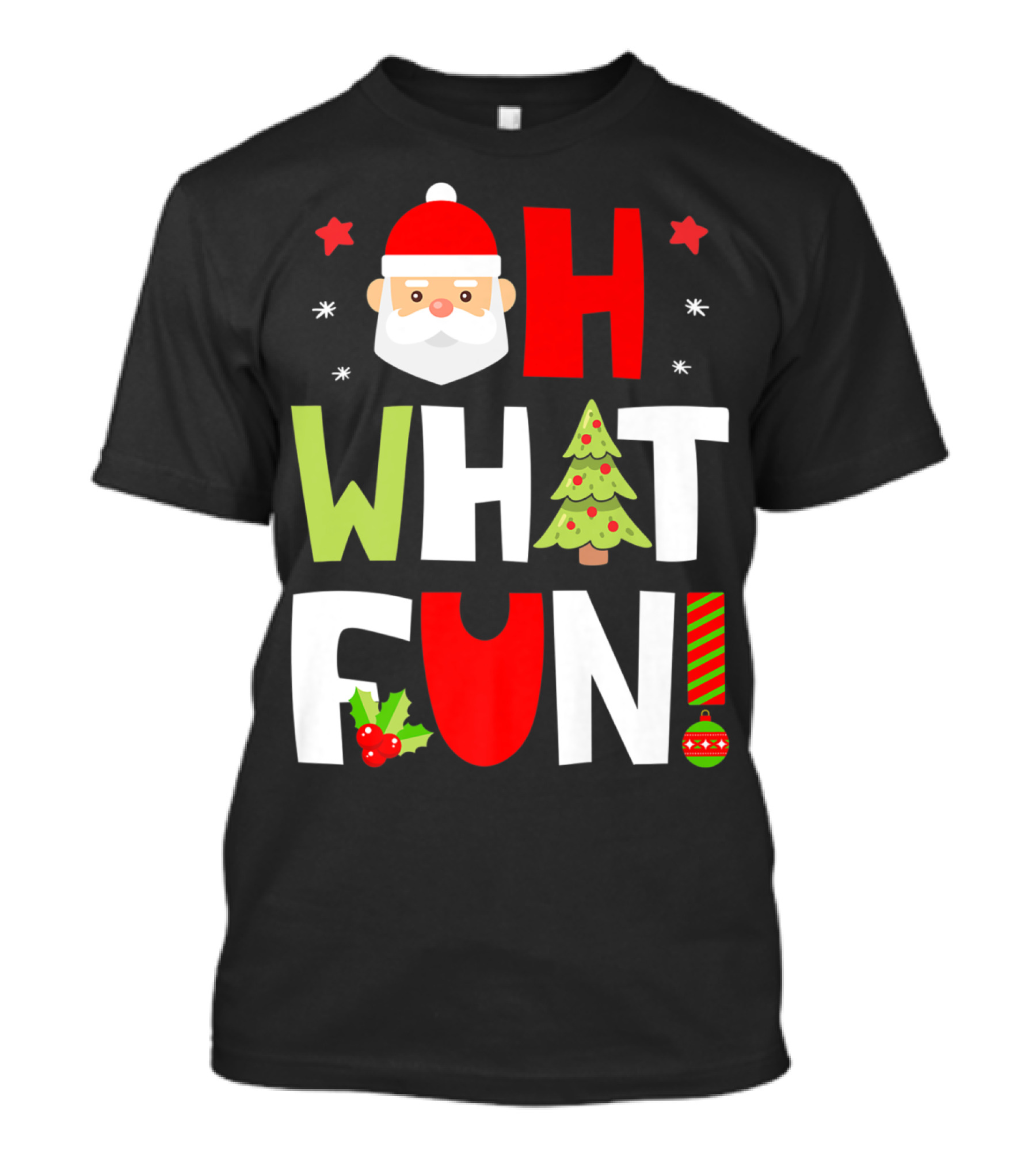 Christmas Kids Boys Oh What Fun Santa Xmas Tree T-Shirt