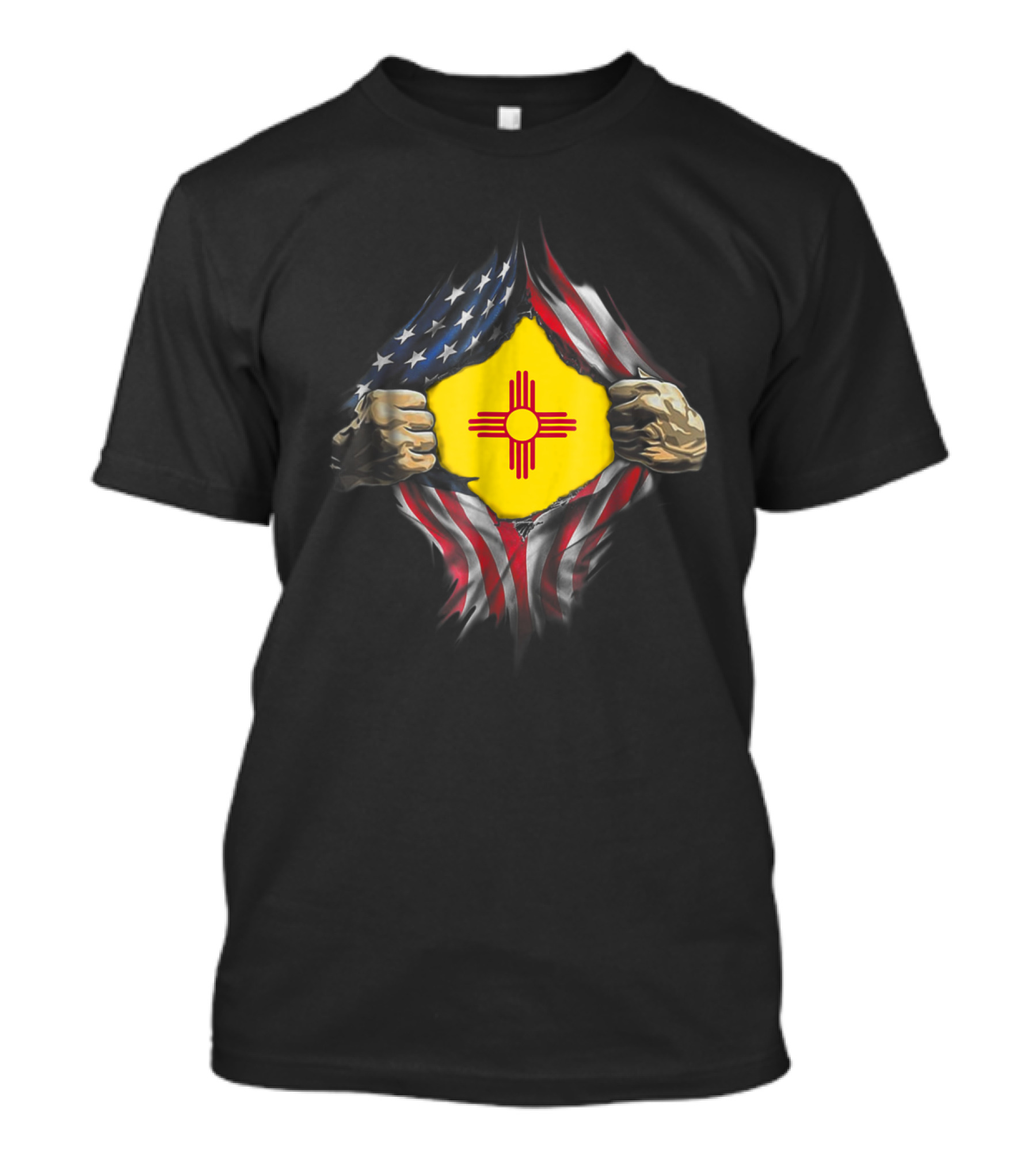 New Mexico Inside America Zia Symbol 4th Of July Pride Flag Patriotic T-Shirt