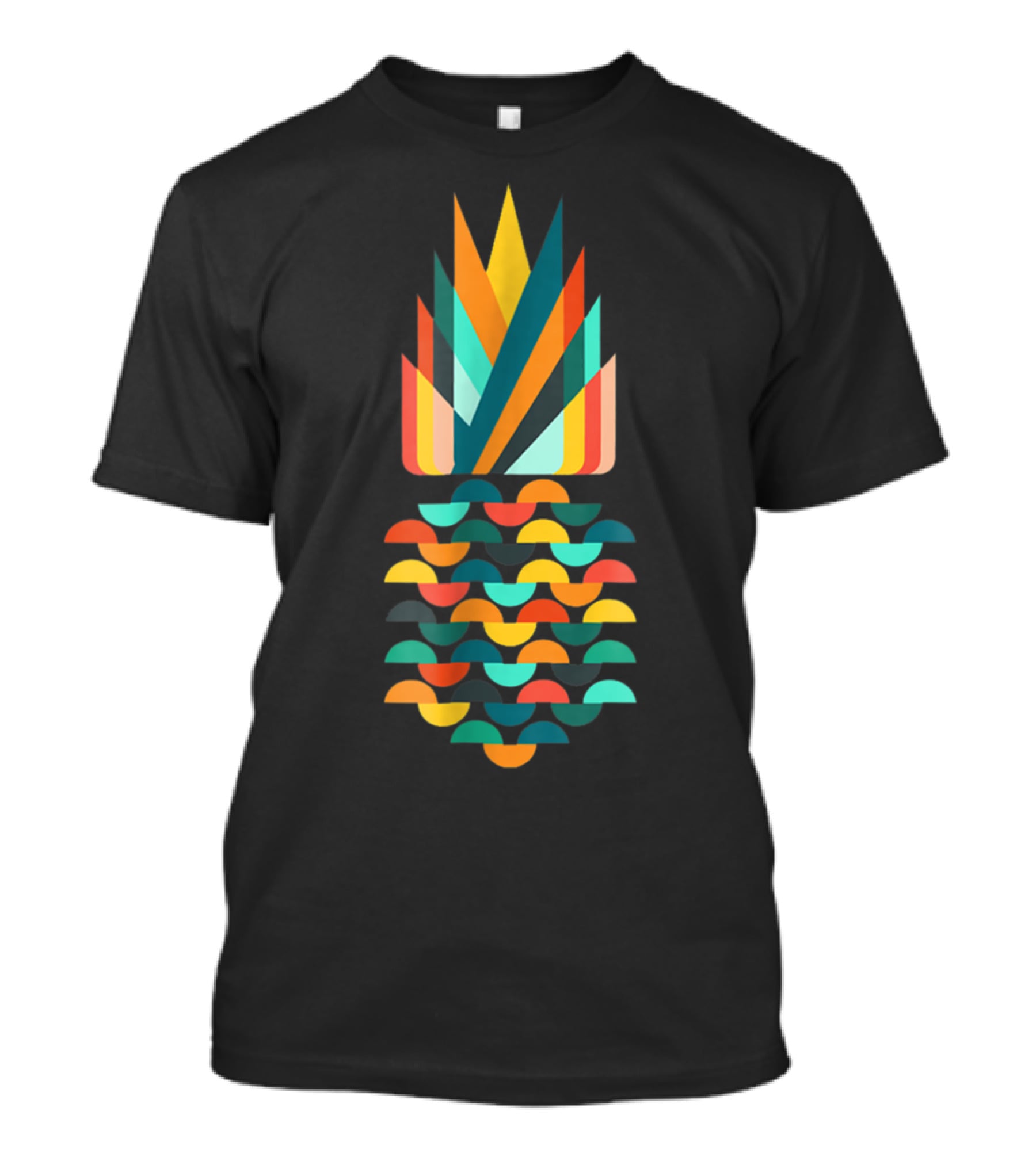 Pineapple Aloha Hawaiian Low Poly Geometric Multicolor T-Shirt