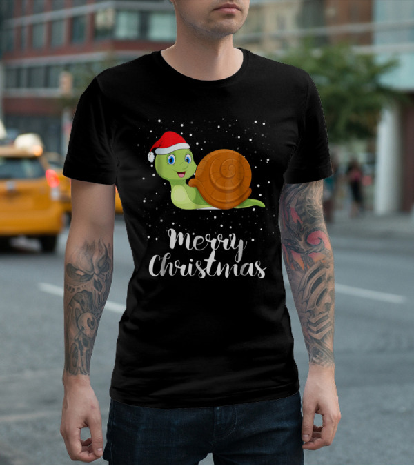Merry Christmas Snail Funny Matching Family Group T-Shirt