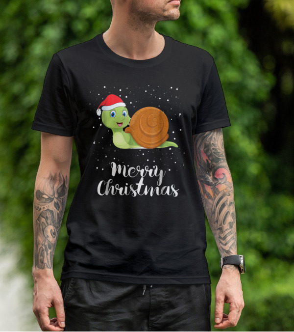 Merry Christmas Snail Funny Matching Family Group T-Shirt