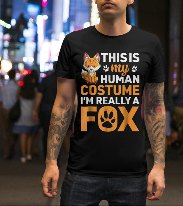 This Is My Human Costume I'm Really A Fox Fox Lover T-Shirt